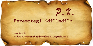 Peresztegi Kálmán névjegykártya